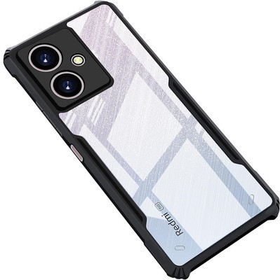 ChutPutMart Bumper Case for Ultra Hybrid Redmi 13C 5G(Black, Transparent, Dual Protection, Pack of: 1)