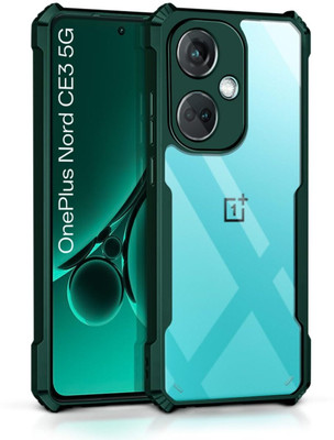 WOW Imagine Bumper Case for 1+ OnePlus Nord CE 3 5G 360 Degree Camera Protection | Transparent Hybrid(Green, Camera Bump Protector, Pack of: 1)
