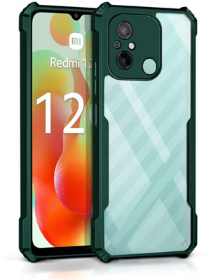 WOW Imagine Bumper Case for Redmi 12C | Poco C55 360 Degree Camera Protection | Transparent Hybrid(Green, Camera Bump Protector, Pack of: 1)