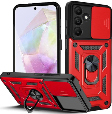 Elica Back Cover for Samsung Galaxy M35 5G(Red, Ring Case, Pack of: 1)