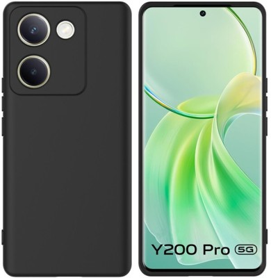 SmartPoint Back Cover for Vivo Y200 Pro 5G(Black, Matte Finish, Silicon, Pack of: 1)