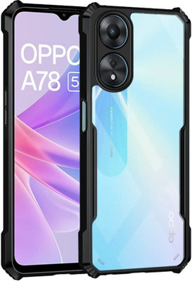 WOW Imagine Bumper Case for Oppo A78 5G 360 Degree Camera Protection | Transparent Hybrid(Black, Camera Bump Protector, Pack of: 1)