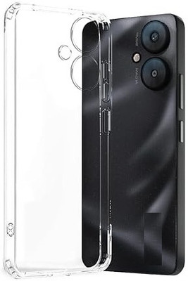 Phone Back Cover Bumper Case for REDMI 13c 5G(Transparent, White, Grip Case, Pack of: 1)