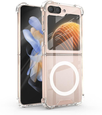TouchTrove Bumper Case for Samsung Galaxy Z Flip 5 5G Heavy Duty Crystal Clear Flexible Corner TPU Magsafe Cover(Transparent, Magnetic Case, Pack of: 1)