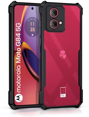 WOW Imagine Bumper Case for Motorola Moto G84 5G, 360 Degree Camera Protection | Transparent Hybrid Back Case(Black, Camera Bump Protector, Pack of: 1)