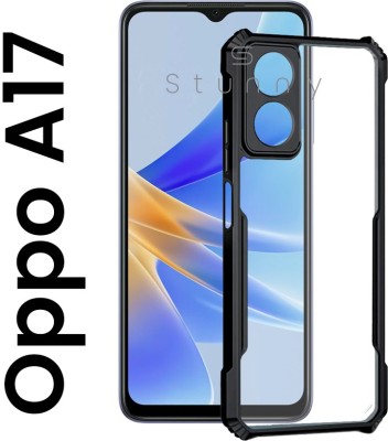 Stunny Bumper Case for OPPO A17(Transparent, Black, Shock Proof, Silicon, Pack of: 1)