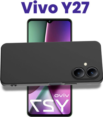 Stunny Back Cover for Vivo Y27 4G(Black, Silicon, Pack of: 1)