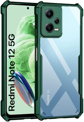 WOW Imagine Bumper Case for Redmi Note 12 5G | Poco X5 5G 360 Degree Camera Protection | Transparent Hybrid(Green, Camera Bump Protector, Pack of: 1)
