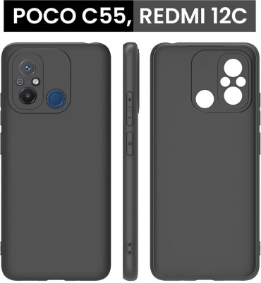 Stunny Bumper Case for POCO C55, REDMI 12C(Black, Shock Proof, Silicon, Pack of: 1)