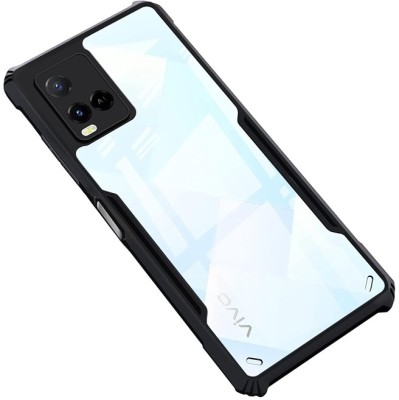 ChutPutMart Bumper Case for Vivo Y21 2021 Ultra-Hybrid Soft Crystal Clear(Black, Transparent, Camera Bump Protector, Pack of: 1)