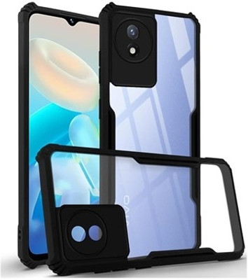 ChutPutMart Bumper Case for Vivo Y02T Ultra-Hybrid Soft Crystal Clear(Black, Transparent, Dual Protection, Pack of: 1)