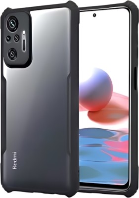 Sciforce Back Cover for Mi Redmi Note 10 Pro Max, Hybrid Hard Transparent Back TPU Bumper(Black, Transparent, Silicon, Pack of: 1)