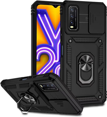 Helix Bumper Case for vivo Y12s 2021 / V2069 / V2039(Black, Ring Case, Pack of: 1)