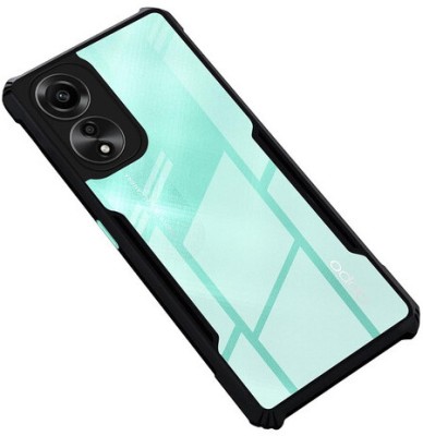 AKSP Bumper Case for Oppo A78 4G / Oppo A78 Ultra Hyrbid Crystal Clear(Transparent, Black, Camera Bump Protector, Pack of: 1)