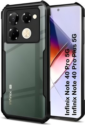 ALONZO Back Cover for Infinix Note 40 Pro 5G, Transparent Hybrid Hard PC Back TPU Bumper(Black, Transparent, Pack of: 1)