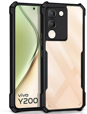 ChutPutMart Bumper Case for Ultra-Hybrid Soft Crystal Clear Vivo Y200 5G(Black, Transparent, Camera Bump Protector, Pack of: 1)