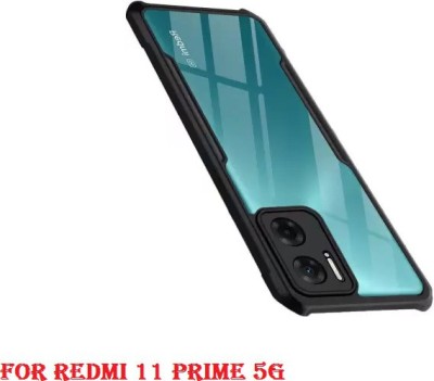 jpmobilecases Bumper Case for Redmi 11 Prime 5G, Transparent Hybrid Hard PC Back TPU Bumper(Black, Transparent, Flexible, Pack of: 1)