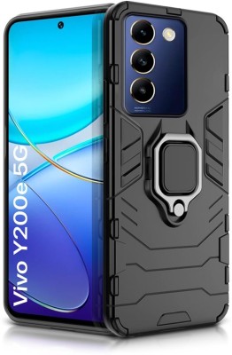 WOW Imagine Bumper Case for Vivo Y200e 5G | Vivo T3 5G, (Armor | Hybrid PC | Full Protection with Ring & Kickstand )(Black, Ring Case, Pack of: 1)