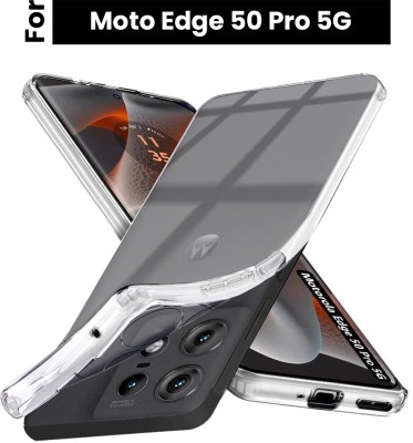 Stunny Bumper Case for Moto Edge 50 Pro 5G(Transparent, Dual Protection, Silicon, Pack of: 1)