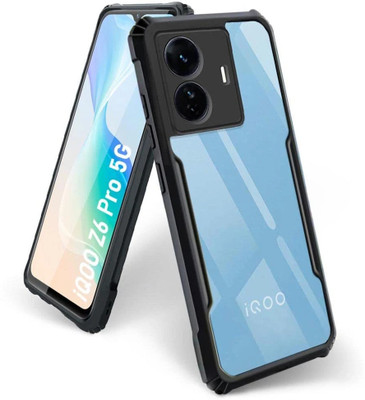 WOW Imagine Bumper Case for iQOO Z6 Pro | Vivo T1 Pro 5G 360 Degree Camera Protection | Transparent Hybrid(Black, Camera Bump Protector, Pack of: 1)
