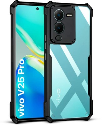 WOW Imagine Bumper Case for Vivo V25 Pro 5G | 360 Degree Camera Protection | Transparent Hybrid Back Case(Black, Flexible, Pack of: 1)