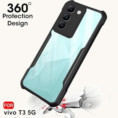 AA TRADER'S Bumper Case for Vivo T3 5G(Transparent, Black, Pack of: 1)