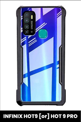 Stunny Back Cover for Infinix Hot 9, Hot 9 Pro(Transparent, Black, Camera Bump Protector, Pack of: 1)