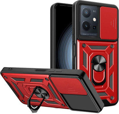 Elica Bumper Case for Vivo T1 5G / Vivo Y75 5G / iQOO Z6 5G(Red, Ring Case, Pack of: 1)