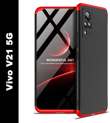 FlareHUB Front & Back Case for ViVO V21 5G(Red, Hard Case, Pack of: 1)