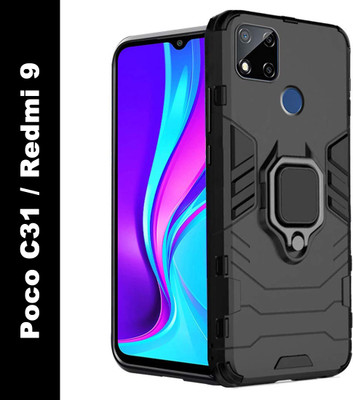BOZTI Back Cover for Mi Redmi 9, POCO C31(Black, Rugged Armor, Pack of: 1)