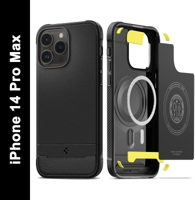 Spigen Rugged Armor Magfit Back Cover for Apple iPhone 14 Pro Max(Black, Shock Proof, Pack of: 1)