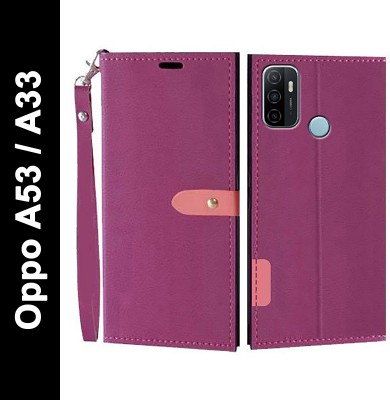 Turncoat Flip Cover for OPPO A33, OPPO A53(Pink, Grip Case, Pack of: 1)