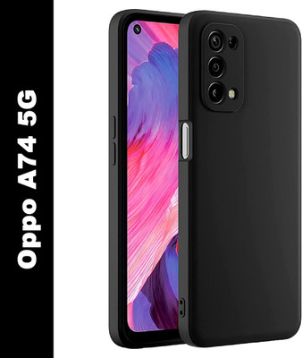 S-Gripline Back Cover for OPPO A74 5G(Black, Camera Bump Protector, Silicon, Pack of: 1)