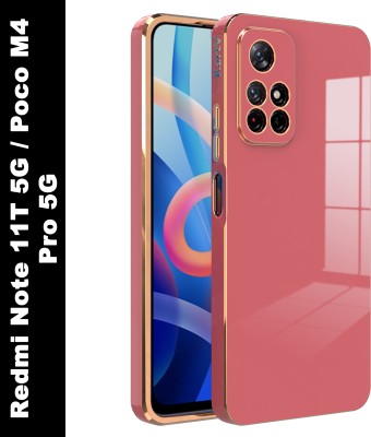 KartV Back Cover for Poco M4 Pro 5G, Redmi Note 11T 5G, Mi Note 11T 5G(Red, Gold, Electroplated, Silicon, Pack of: 1)
