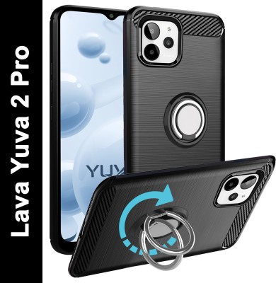 Unistuff Back Cover for Lava Yuva 2 Pro(Black, Ring Case, Pack of: 1)
