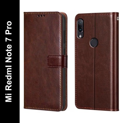 Chaseit Flip Cover for Mi RedmI Note 7 Pro(Brown, Shock Proof, Pack of: 1)