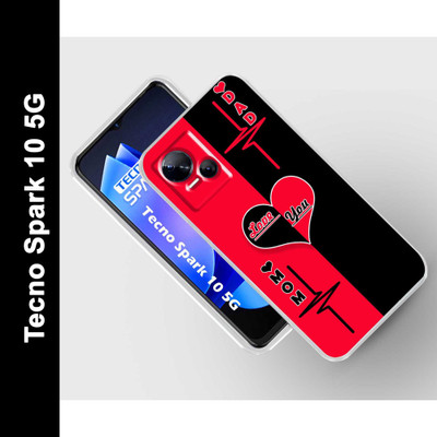 Cravation Back Cover for Tecno Spark 10 5G(Black, Red, Silicon, Pack of: 1)