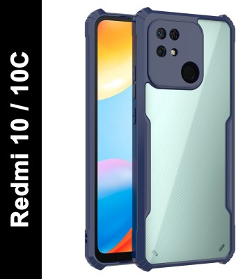 KartV Back Cover for Redmi 10, Redmi 10c(Blue, Transparent, Camera Bump Protector, Pack of: 1)