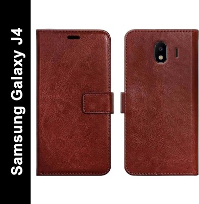 MV Flip Cover for Samsung Galaxy J4(Brown, Shock Proof, Pack of: 1)