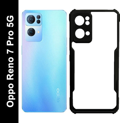 Cell-loid Back Cover for Oppo Reno 7 Pro 5G(Black, Transparent, Shock Proof, Pack of: 1)