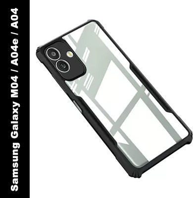 Mobile Case Cover Front & Back Case for SAMSUNG Galaxy M04, SAMSUNG Galaxy A04, SAMSUNG A04e, (IP)(Transparent, Black, Shock Proof, Silicon, Pack of: 1)