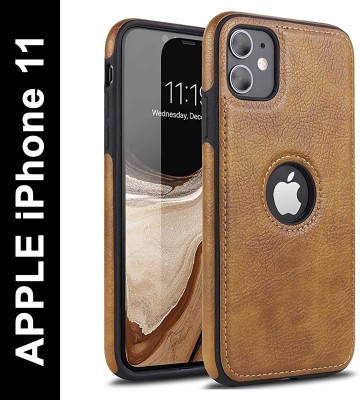 Coverskart Luxury Leather Back Cover for Apple iPhone 11, Shock Proof Anti Skid Case(Brown, Camera Bump Protector, Pack of: 1)