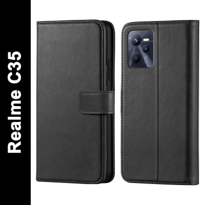 Scyther Flip Cover for Realme C35(Black, Dual Protection, Pack of: 1)