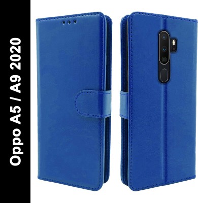 Frazil Flip Cover for Oppo A5 2020, Oppo A9 2020(Blue, Cases with Holder, Pack of: 1)