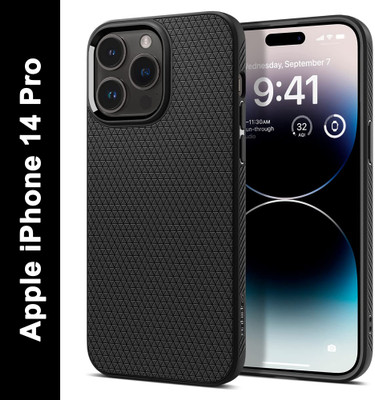 Spigen Liquid Air Back Cover for Apple iPhone 14 Pro(Black, Shock Proof, Pack of: 1)