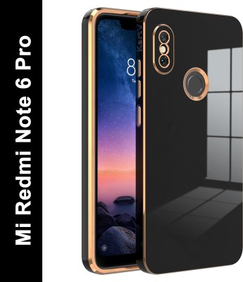 KartV Back Cover for Mi Redmi Note 6 Pro, Mi Redmi Note 6 Pro(Black, Gold, Electroplated, Silicon, Pack of: 1)