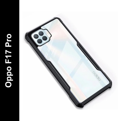 Micvir Back Cover for Oppo F17 Pro(Transparent, Black, Camera Bump Protector, Pack of: 1)