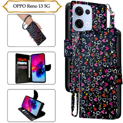 Cutemart Flip Cover for OPPO Reno 13 5G(Black, Pack of: 1)