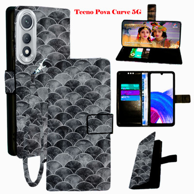 Realgo Flip Cover for Tecno Pova Curav 5G(Black, Pack of: 1)
