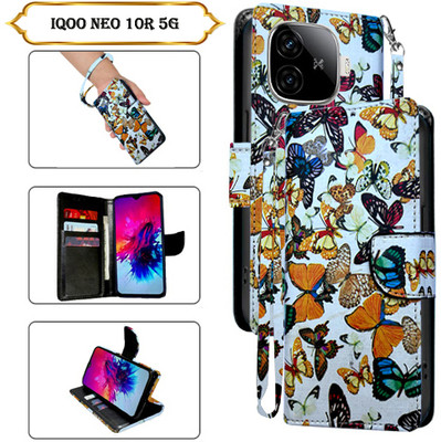 Cutemart Flip Cover for iQOO Neo 10R 5G(White, Pack of: 1)